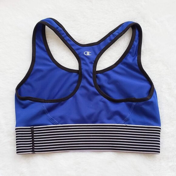 CHAMPION The Absolute Workout Longline Sports Bra M Royal Blue Spellout - Picture 3 of 9